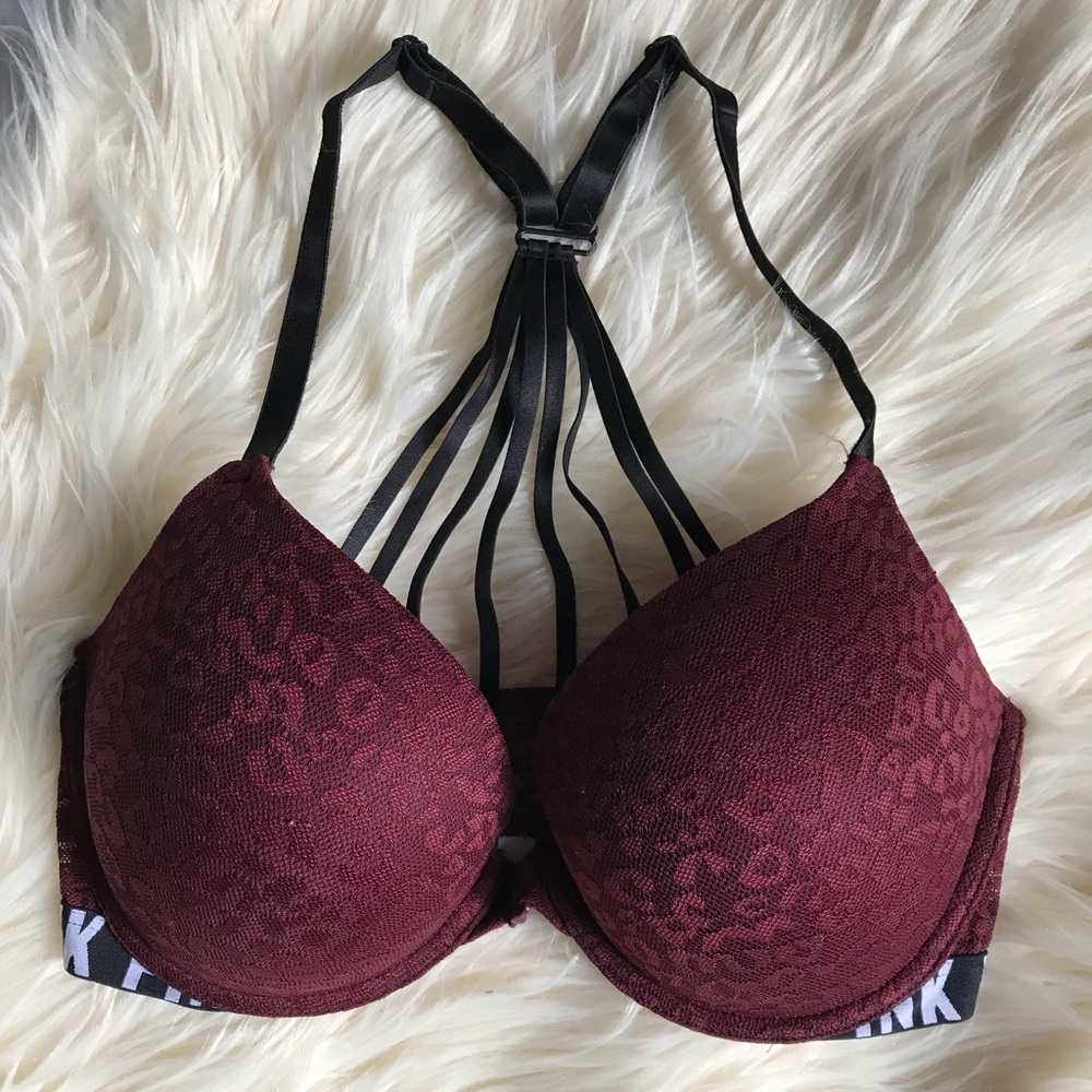 NWOT pink strappy back bra